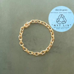 Nyt Liv - 8 karat guld anker facet armbånd, bredde på 6,5mm - NL3