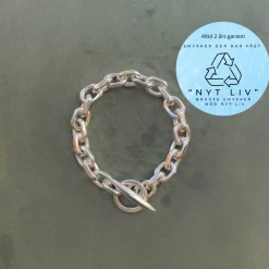 Nyt Liv - Anker facet sølv armbånd, 10,5mm i bredden - NL2