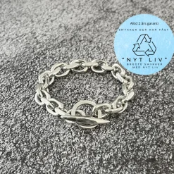 Nyt Liv - Anker facet sølv armbånd, 10,5mm i bredden - NL2