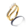 Pandora - Essence forgyldt ring med perle og sten - 163258c01
