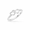 Scrouples - Dobbelt hjerte ring i sølv til barn - 728322