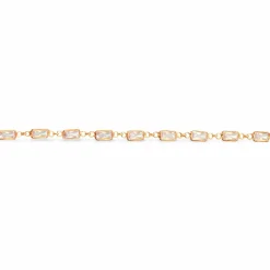 Scrouples - Guldbelagt sølv armbånd med baguette sten - 611832