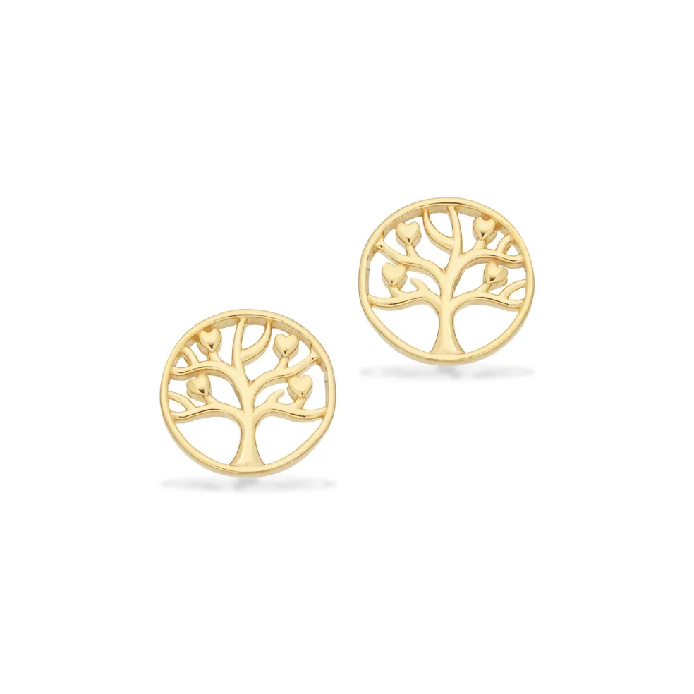 Scrouples - Livets træ øreringe i forgyldt sølv - 161762