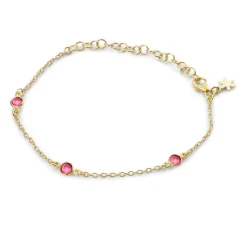 SFB - Armbånd i forgyldt med pink krystaller - 1585-2-183