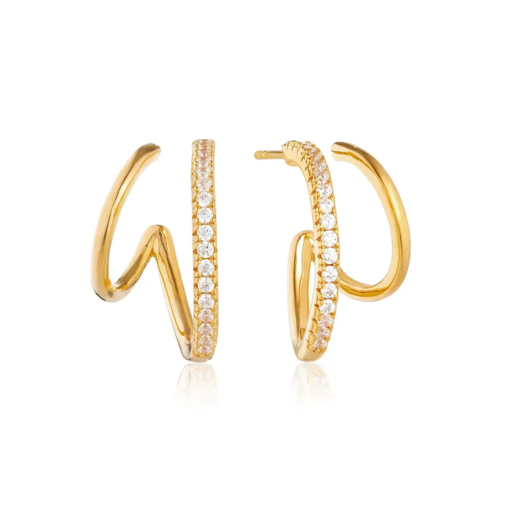 Sif Jakobs - Ellera Due creoler i forgyldt sølv - e22213-cz-yg