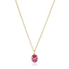 Sif Jakobs - Ellisse Carezza halskæde i forgyldt sølv med pink sten - n2353-pkcz-yg