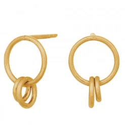 325653-3-Sølv forgyldte øreringe