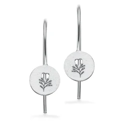 152762- Sølv øreringe med plade og hjerte