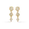 Studio Z - Cluster sølv forgyldte hænge øreringe med sten - 7217844