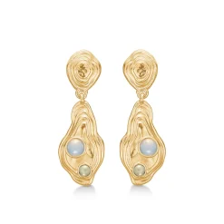 Studio z - Shell ørestikker i forgyldt sølv der hænger - 7217828