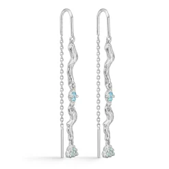 Studio Z - Tangled ørehænger i sølv med grøn og blå sten - 7107847