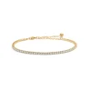 Studio Z - Tenneis armbånd i guldbelagt sølv, 2mm bred - 7257097